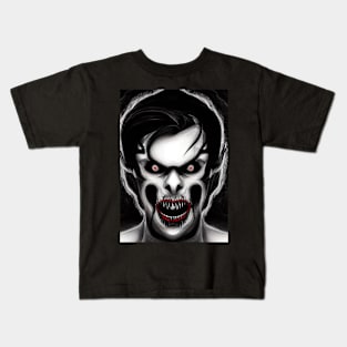 EVIL AND CREEPY RED EYED SPOOKY HALLOWEEN VAMPIRE Kids T-Shirt